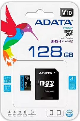Tarjeta de memoria Adata AUSDX128GUICL10A1-RA1 Premier con adaptador SD 128GB
