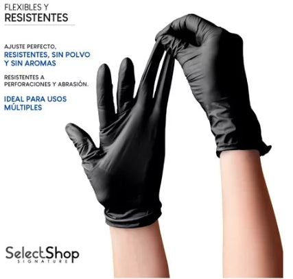 Guantes De Nitrilo Vinil Libre De Latex Sin Polvo Azul Negro