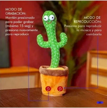 Cactus Bailarín Peluche Felpa Juguete Para Niños Recargable