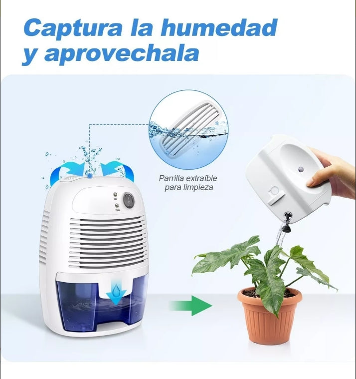 Mini Deshumidificador Con Apagado Automático 500ml